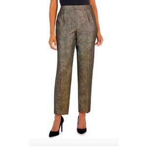 Veronica Beard Metallic Gold Cropped Pants